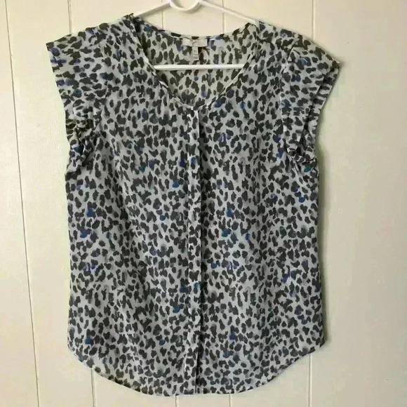Joie Button Down Short Sleeve Silk Top Blouse Size XS - Picture 1 of 6